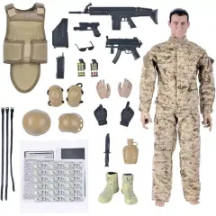 Kitcheniva Kids Military Army Combat Swat Police Soldier ACU Suit Model Action Figure Gift Toys