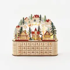 Bavarian Christmas Village - Wooden Mountain Scene Advent Calendar