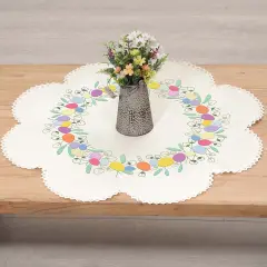 CraftwaysColorful Easter Eggs Table Topper Stamped Embroidery Kit Multi