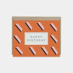 Red Art Deco Birthday Card