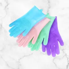Silicone Dishwashing GlovesSilicone Dishwashing Gloves,Silicone Dishwashing Gloves, Pet Grooming Rubber Scrubbing Gloves, Sponge Cleaning Brush for Housework, Cars, Dogs