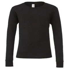 Bella + Canvas&reg; Youth Triblend Long-Sleeve T-Shirt - 3513Y CHAR BLK TRIBLND