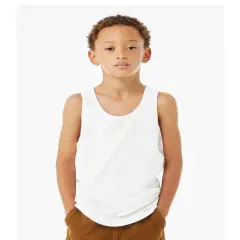 Bella + Canvas&reg; Youth Heather CVC Tank - 3480YCVC SOLID WHT BLEND