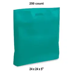 24 x 24 x 5" Die Cut Handle Bags Teal