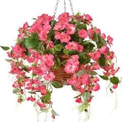 Fake Hanging Hibiscus Flowers - Pink