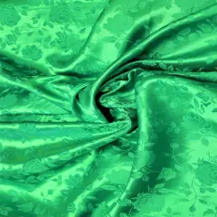 1 Yard Kelly Green Reversible Jacquard Satin Fabric for Curtains Tablecloth Apparel Crafts 58/60" Inches Width