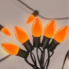 25Ft C9 LED Orange Halloween String Lights Outdoor Decorations