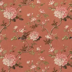 Upholstery Fabric - Coral & Peach Floral Upholstery Fabric 54 Inches"