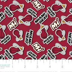 NBA Licensed Miami Heat Toss Red Cotton Fabric by the Yard