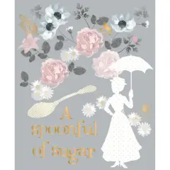 Mary Poppins Collection - A Spoonful Of Sugar Panel - Metallic - Light Grey