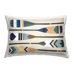 Geometric Patterned Oars Design by Amber Sterling Throw Pillow 