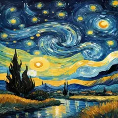 Starry Night Diamond Art Painting Kits for Adults 12x16inch