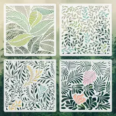 4PCS 8 Inch Leaf Wall Stencils