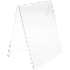Plymor Clear Acrylic Folded A-Frame Holder for 2 Signs or Photo, 8" H x 10" W x 6" D