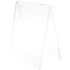 Plymor Clear Acrylic Folded A-Frame Holder for 2 Signs or Photos, 11" H x 8.5" W x 6" D