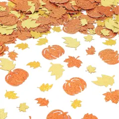 300 Pcs Fall Glitter Confetti Maple Leaf