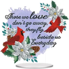 Christmas Cardinal Text Tabletop Diamond Painting Kit