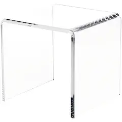 Plymor Clear Acrylic Beveled Square Display Riser, 8" H x 8" W x 8" D (3/8" thick)