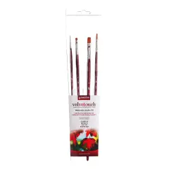Princeton Series 3900 Velvetouch Synthetic Mixed Media Brush-Long Handle Professional Set 4PC