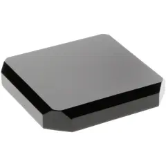 Plymor Black Acrylic Beveled Corner-Cut Display Base, 4" W x 4" D x 0.75" H