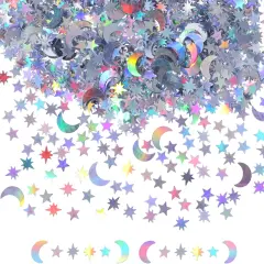 60 g/ 2.1 oz Holographic Star and Moon Table Confetti