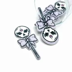 Halloween Skull Lollipop Pendant, 55x25mm
