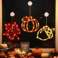 Thanksgiving Decorations Acorn Maple Leaves Pumpkin LED Lights