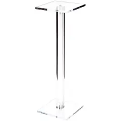 Plymor Clear Acrylic Square Barbell Pedestal Display Riser 12.5 inches (Height) x 4 inches (Width) x 4 inches (Depth) (1/4 inches thick)