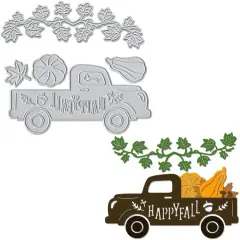 Autumn Cutting Dies Thanksgiving Fall Truck Harvest Maple Leaf Pumpkin
