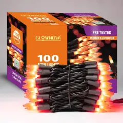 Halloween 100 Mini String Lights - Orange