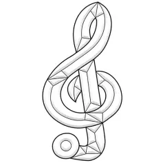 4-3/4" x 10-1/2" Exquisite Clear Glass Treble Clef Bevel Cluster EC135