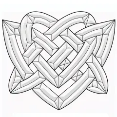 9" x 7-7/8" Exquisite Clear Glass Celtic Heart Bevel Cluster EC828