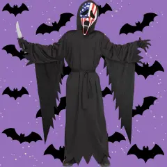 Ghost Face Patriotic Child Costume with Hooded Robe and Mask