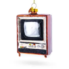 Nostalgic Retro Classic TV Glass Christmas Ornament