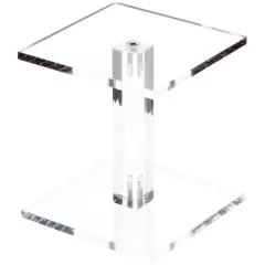 Plymor Clear Acrylic Square Barbell Pedestal Display Riser 4.5 inches (Height) x 4 inches (Width) x 4 inches (Depth) (1/4 inches thick)