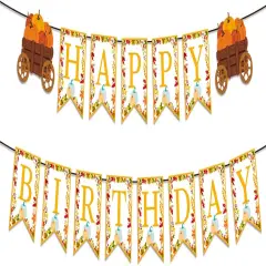 Pre-Strung Fall Happy Birthday Banner