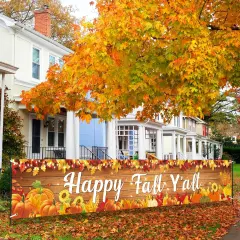 Happy Fall Y'all Yard Banner
