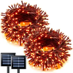 2 Pack 100 LED 33ft Solar Halloween Lights Outdoor Waterproof