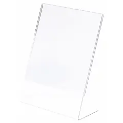 Plymor Clear Acrylic Sign Display / Literature Holder (Angled), 8.5" W x 11" H