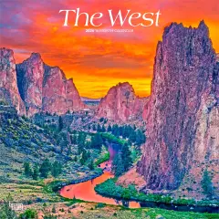 The West | 2026 12 x 24 Inch (Hanging) Monthly Square Wall Calendar | Plastic-Free