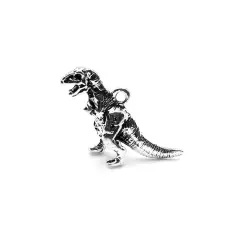 Silver Tyrannosaurus T-Rex 3D Dinosaur Charms, 27x22mm