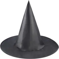 4E's Novelty Black Witch Hat &ndash; Adult & Kids Costume Accessory, Oxford Fabric, 14" Tall Pointed Hat for Halloween, Wizard, Gothic, Cosplay, Party, Hanging Floating Witch Hat Decor, Indoor & Outdoor Use