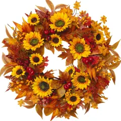 Fall Wreaths for Front Door&ndash; Autumn Harvest Wreath