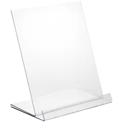 Plymor Clear Acrylic Angled Flat Display Easel with 1" Front Ledge, 11.25" H x 10" W x 6.25" D