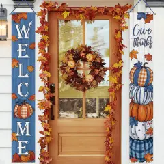 Welcome Fall Thanksgiving Pumpkin Porch Banner