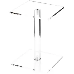 Plymor Clear Acrylic Square Barbell Pedestal Display Riser 8.5 inches (Height) x 6 inches (Width) x 6 inches (Depth) (1/4 inches thick)