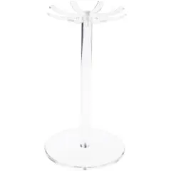 Plymor Clear Acrylic Rotating Necklace / Keychain Display Stand Holder, 13" H x 8" W x 8" D (Has 8 Hooks for Necklaces)