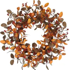 Artificial Fall Wreath with Olive Leaves & Berries
