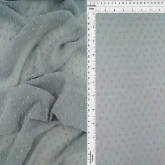 1 Yard Swiss Dot Chiffon Solid Woven Fabric Lightweight Sheer Drapery 57/58" Width BLUE VINTAGE