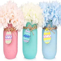 Easter Decorations, Easter Mason Jar Decoration, Easter Farmhouse Decor Dinning Rustic Table Centerpieces Decor for Home, Easter Decorations For The Home, Easter Centerpiece For Table